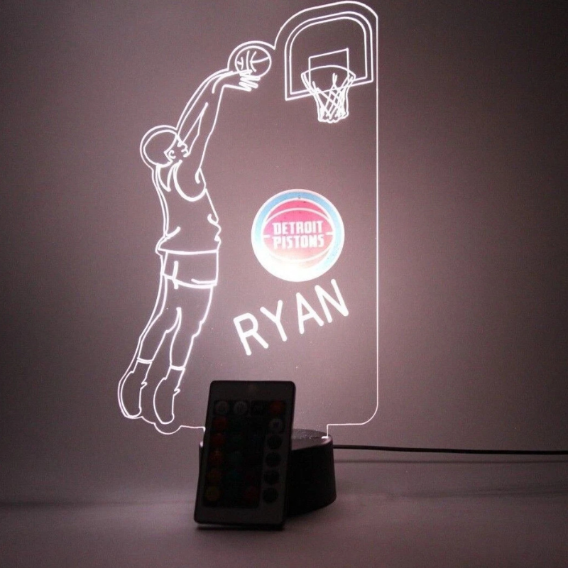 Detroit Pistons NBA Basketball Player Sports Light Up Lamp