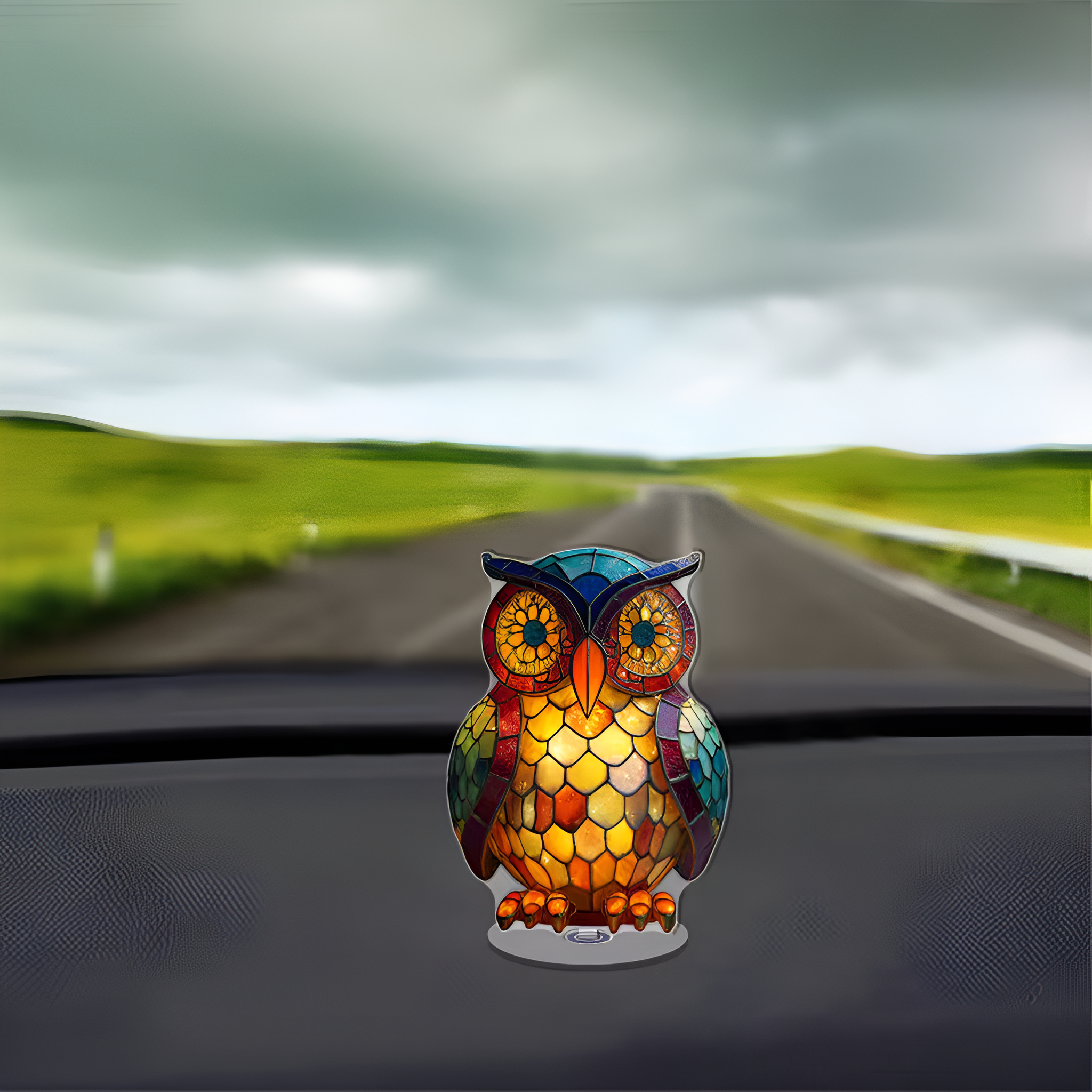 Rotatable Color Changing Acrylic Owl Design Table Lamp