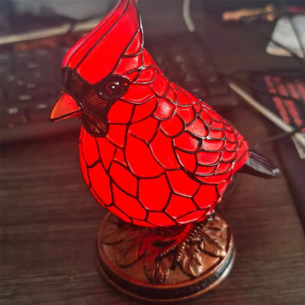 Stained Glass Bird Table Lamp