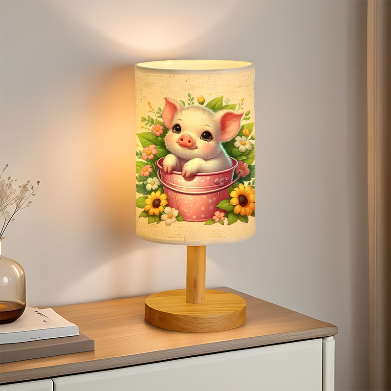 A modern USB-powered linen lamp with a unique design and exquisite patterns