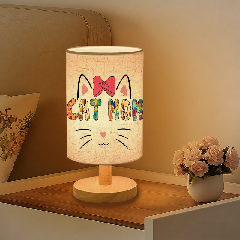 A Modern USB powered Linen Table Lamp with Creative Patterns