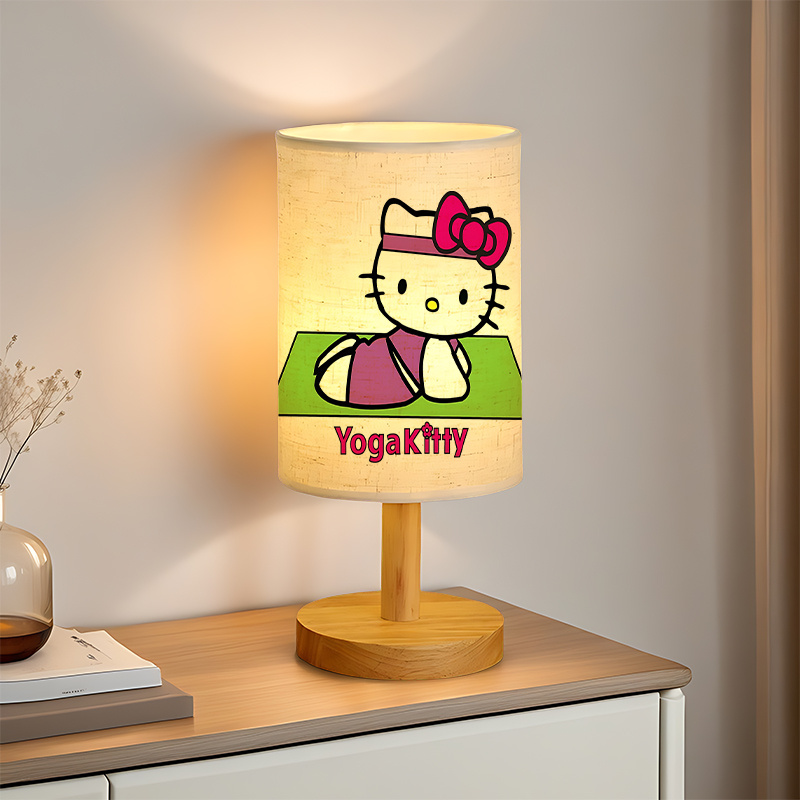 Sanrio USB-powered linen lamp with a creative design ambiance in the living room