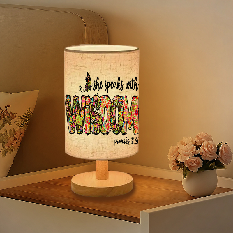 Modern USB-Powered Linen Lamp with Unique Patterns - Bedside Decor