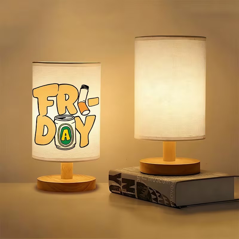 Vintage Cartoon Style Themed USB Powered Bedside Lamp