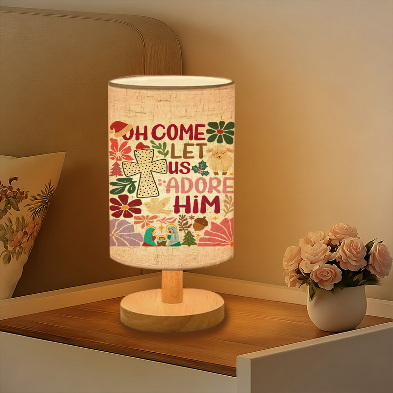 A modern USB powered linen lamp with a unique design and exquisite patterns