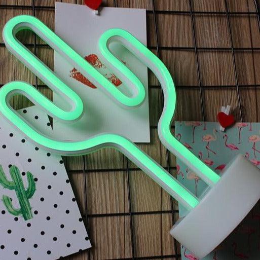 USB And Battery Powered Cactus Neon Modelling Lamp-3D Optical Lamp