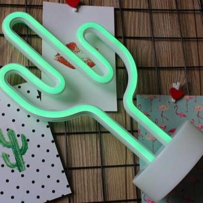 USB And Battery Powered Cactus Neon Modelling Lamp-3D Optical Lamp