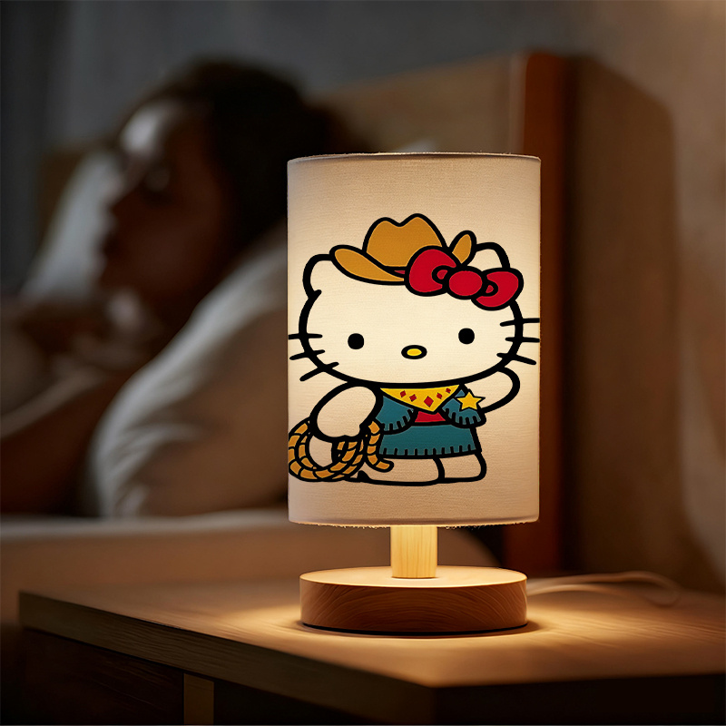 Hello Like Character USB Powered Bedside Lamp With Bow