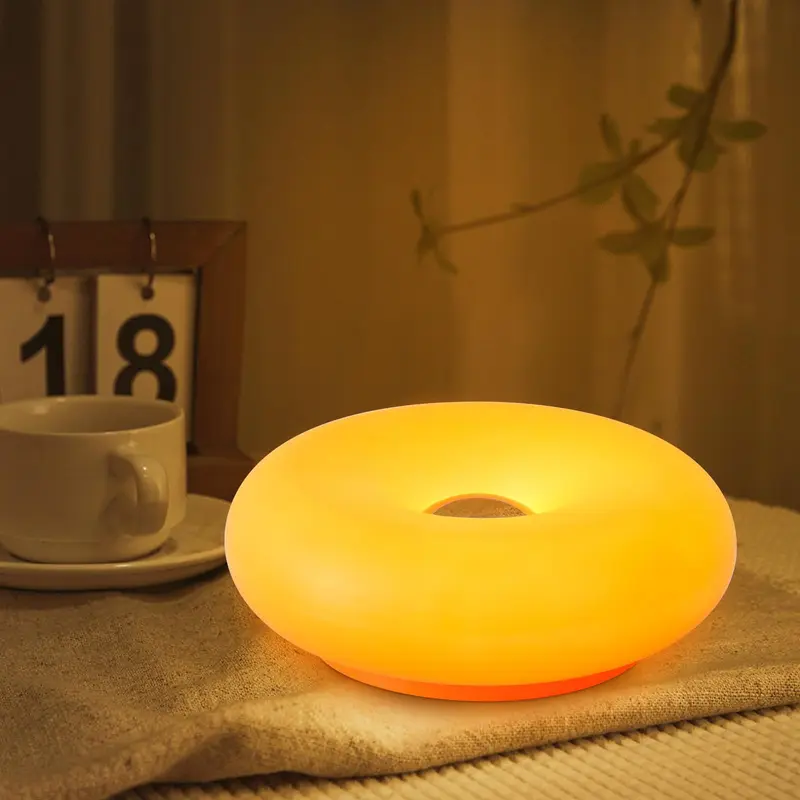 Donut Design Warm Light Lamp With Plug In For Room Decor
