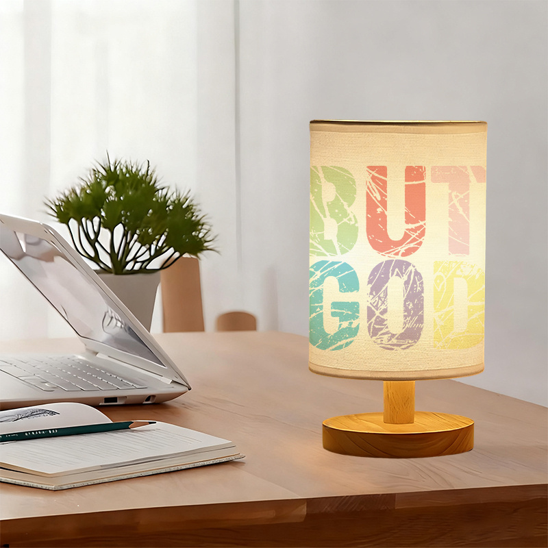 Modern USB-Powered Linen Table Lamp