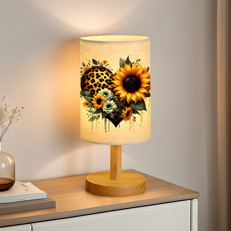Sun Flower Printed USB Powered Linen Lamp