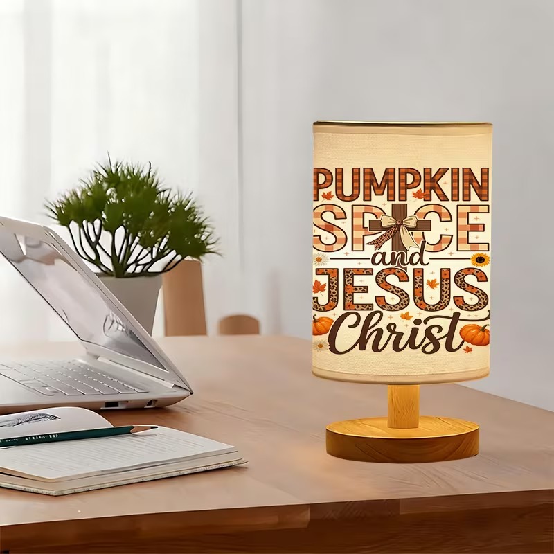Pumpkin Christ Themed USB Powered Bedside Lamp