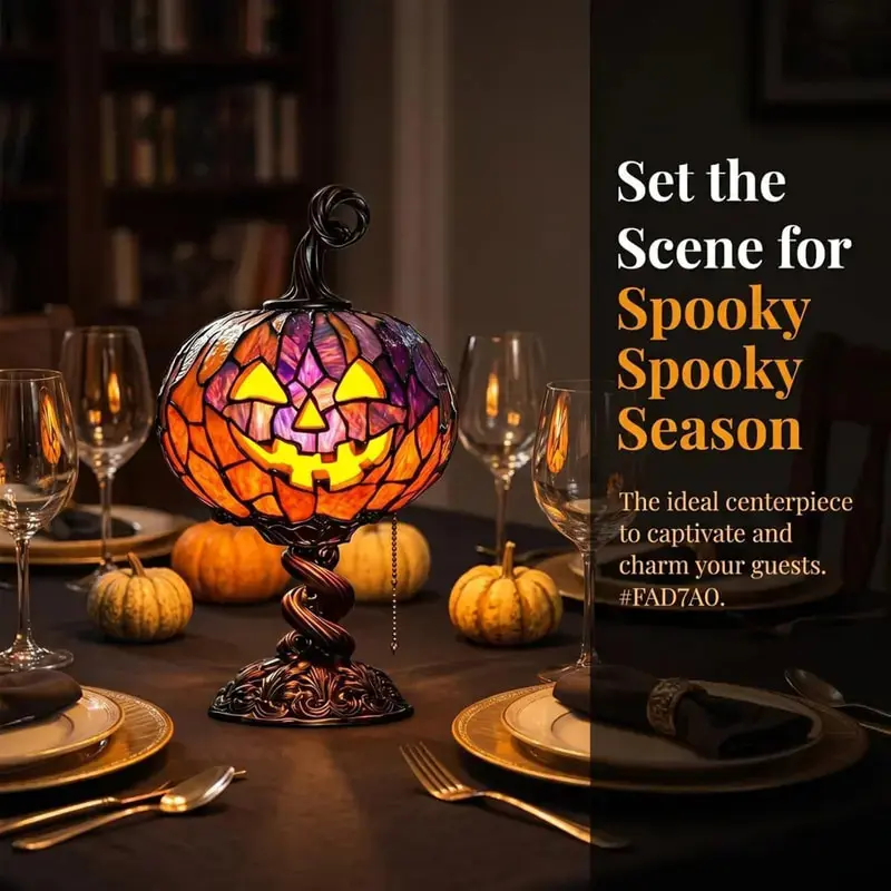 Halloween Decorative Table Lamp - 22cm/8.66in Height, 14cm/5.51in Width, Halloween-themed Design, Decorative Lighting