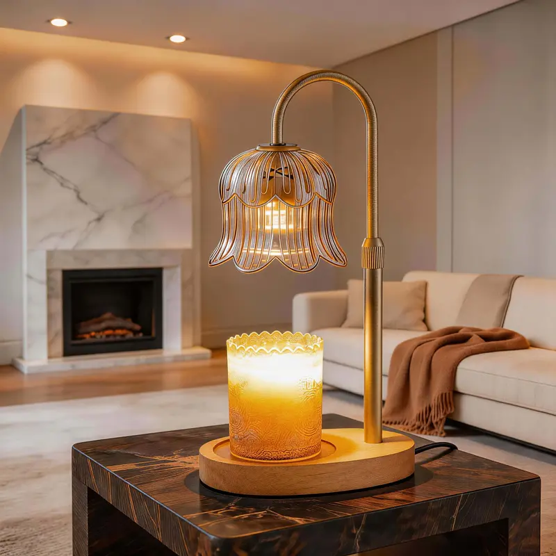 Metal Candle Warmer Lamp With Timer And Brightness Control