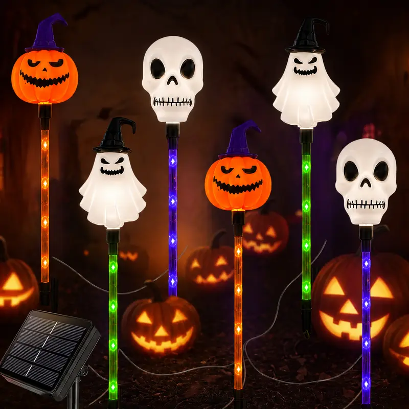 Pack Of 6 Halloween Theme Solar Garden Lights