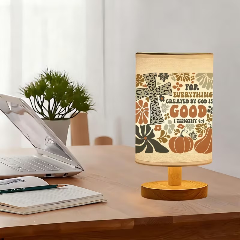 Bible Verse Printed USB Powered Bedside Lamp