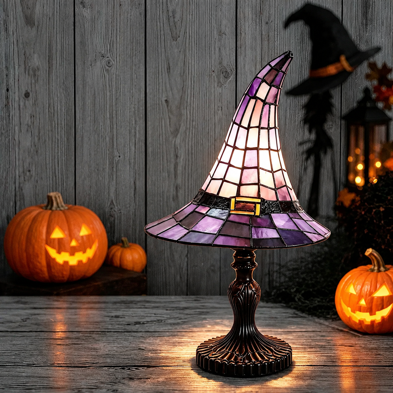 Mini Halloween Hat Tiffany Style Decorative Lamps