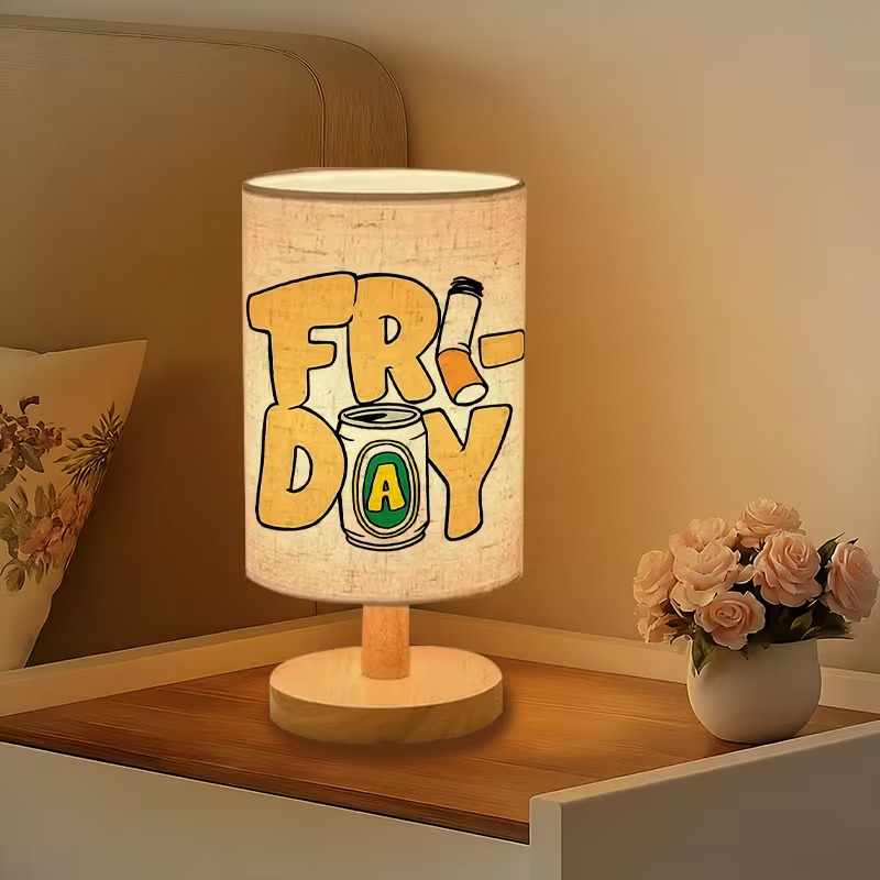 Vintage Cartoon Style Themed USB Powered Bedside Lamp