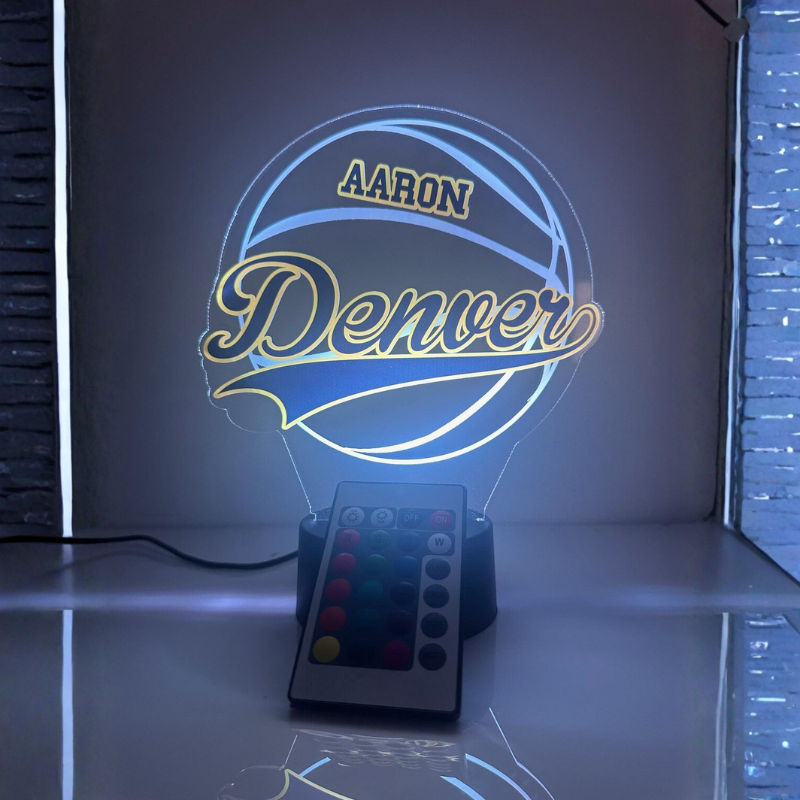 Denver Basketball Player Fan Sports Themed Ball Team Lamp