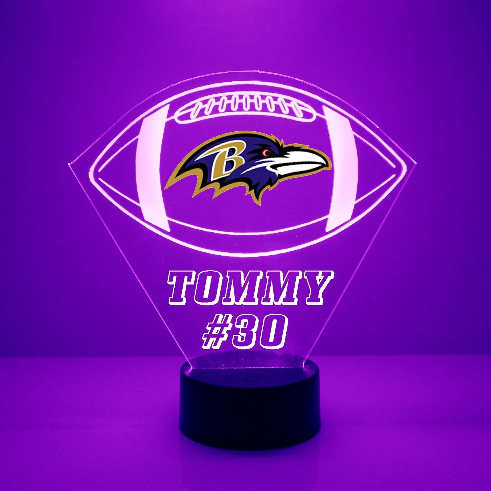 Baltimore Ravens Night Light, Personalized FREE, Football LED Sports Fan Lamp