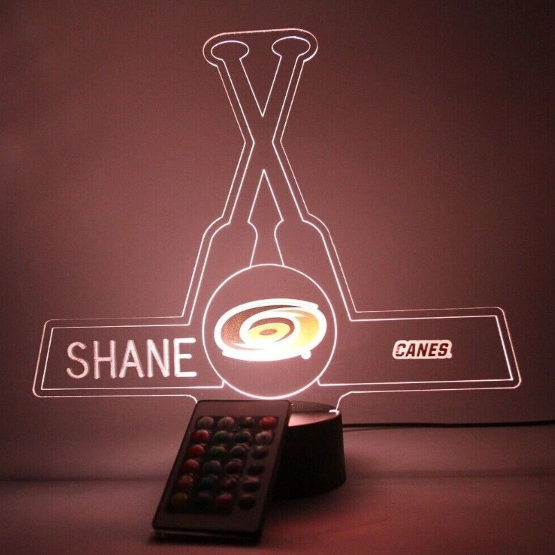 Carolina Hurricanes NHL NC Canes Hockey Fan Light Up Lamp