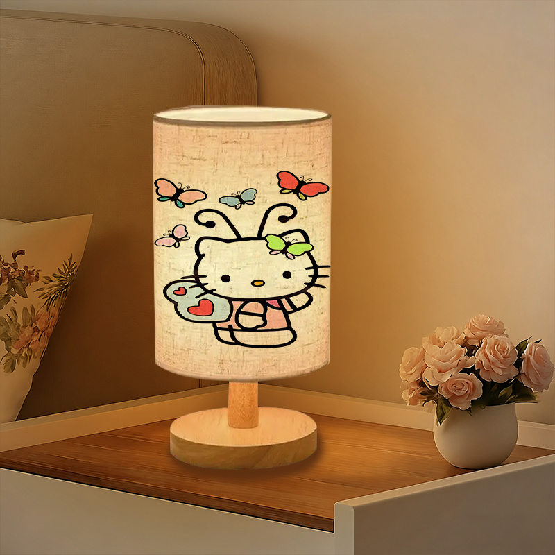 Sanrio USB-powered linen lamp with a creative design, featuring Sanrio patterns decoration