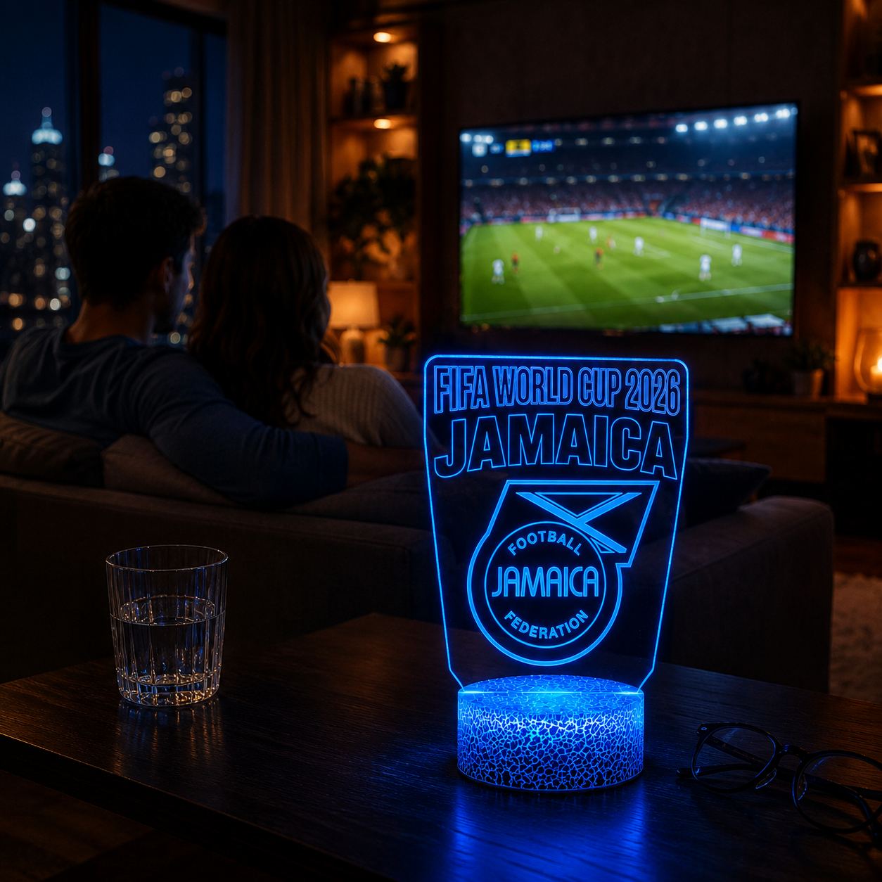 FIFA 2026 Jamaica Soccer Sports Themed 3D Optical Lamp