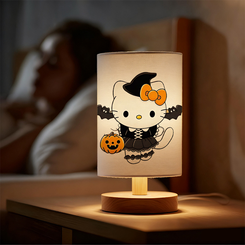 Modern Sanrio USB-powered linen lamp with a creative design, featuring Sanrio patterns