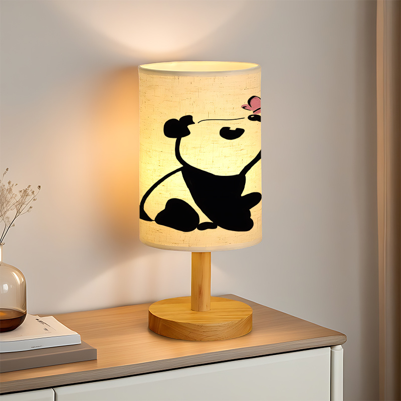 A Modern USB-powered Linen Table Lamp With Creative Patterns