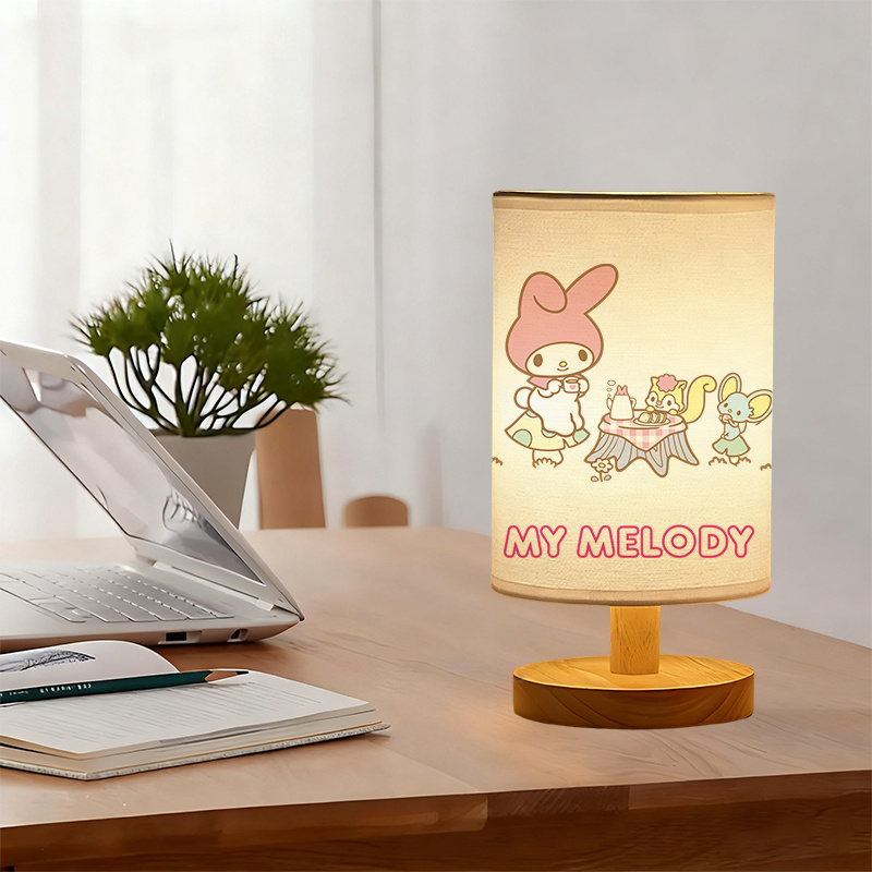 Modern USB-Powered Sanrio Linen Table Lamp | Featuring Creative Sanrio Patterns