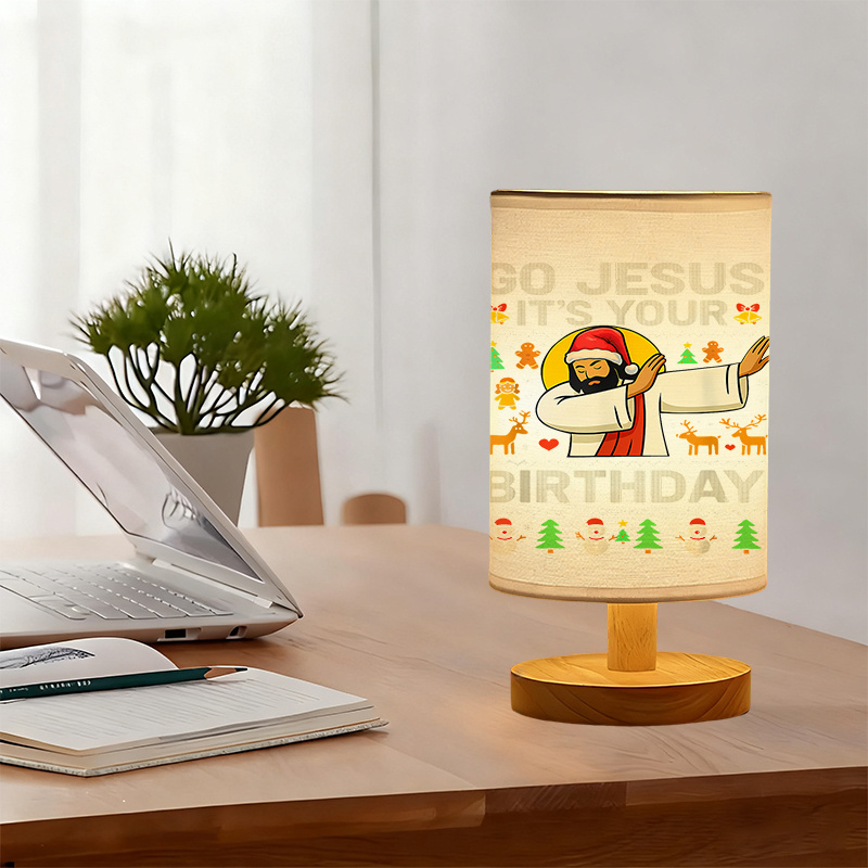 Modern USB-Powered Linen Table Lamp with Unique Design & Exquisite Patterns