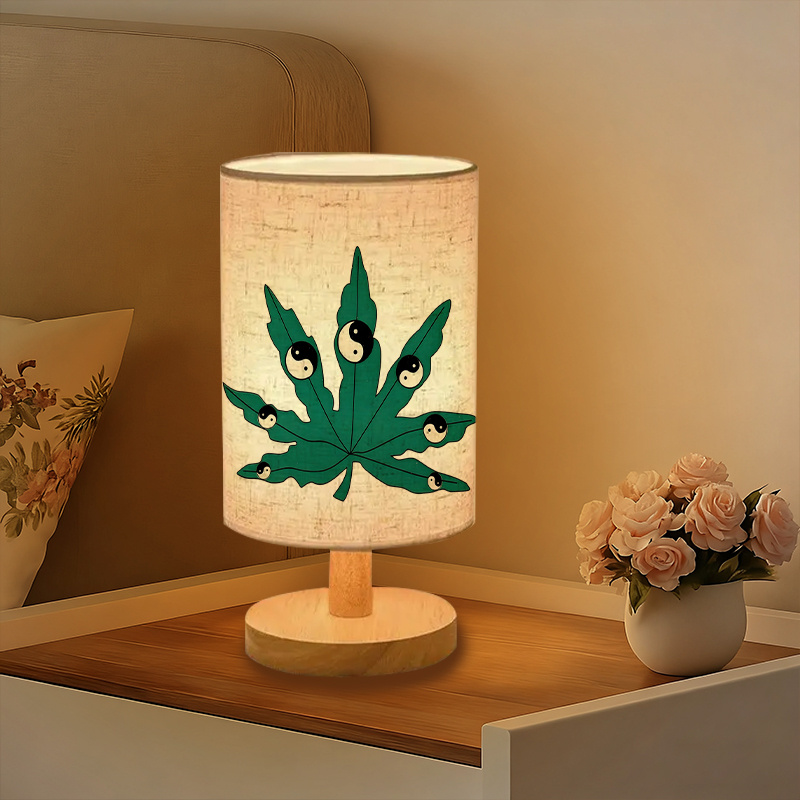 USB Powered Linen Table Lamp With Creative Patterns