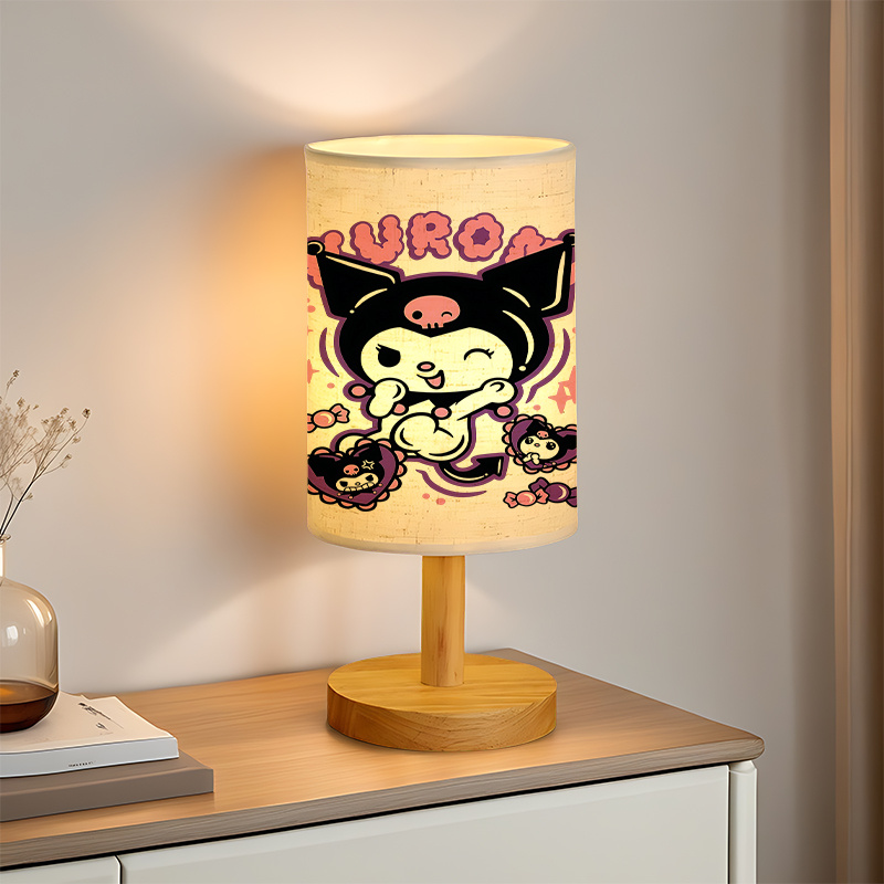 modern Sanrio USB-powered linen lamp with a creative design, featuring Sanrio patterns