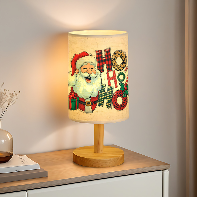 Ho Ho Ho USB Powered Linen Table Lamp