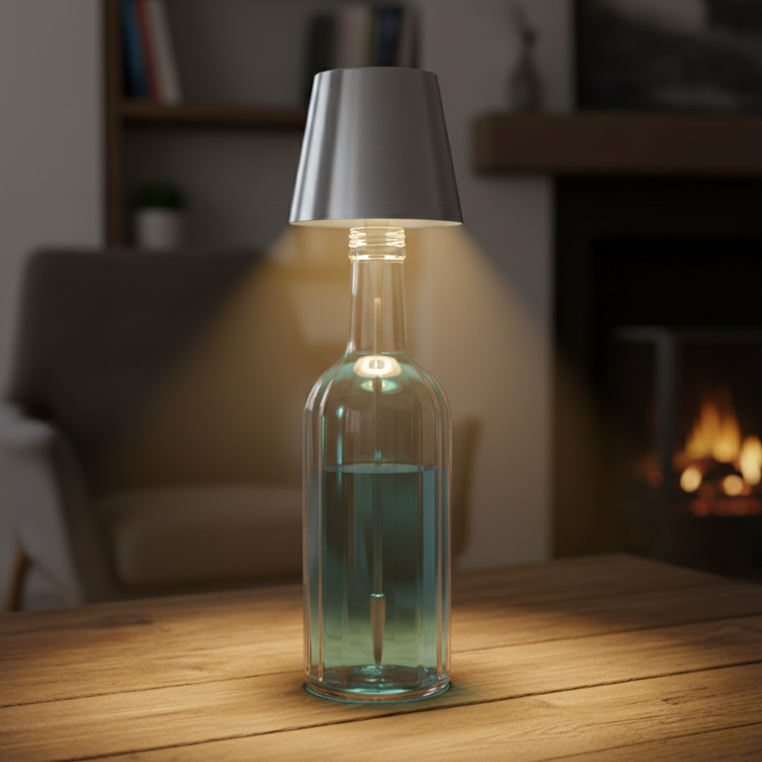 Wireless Bottle Based LED Lamp For Table And Patio
