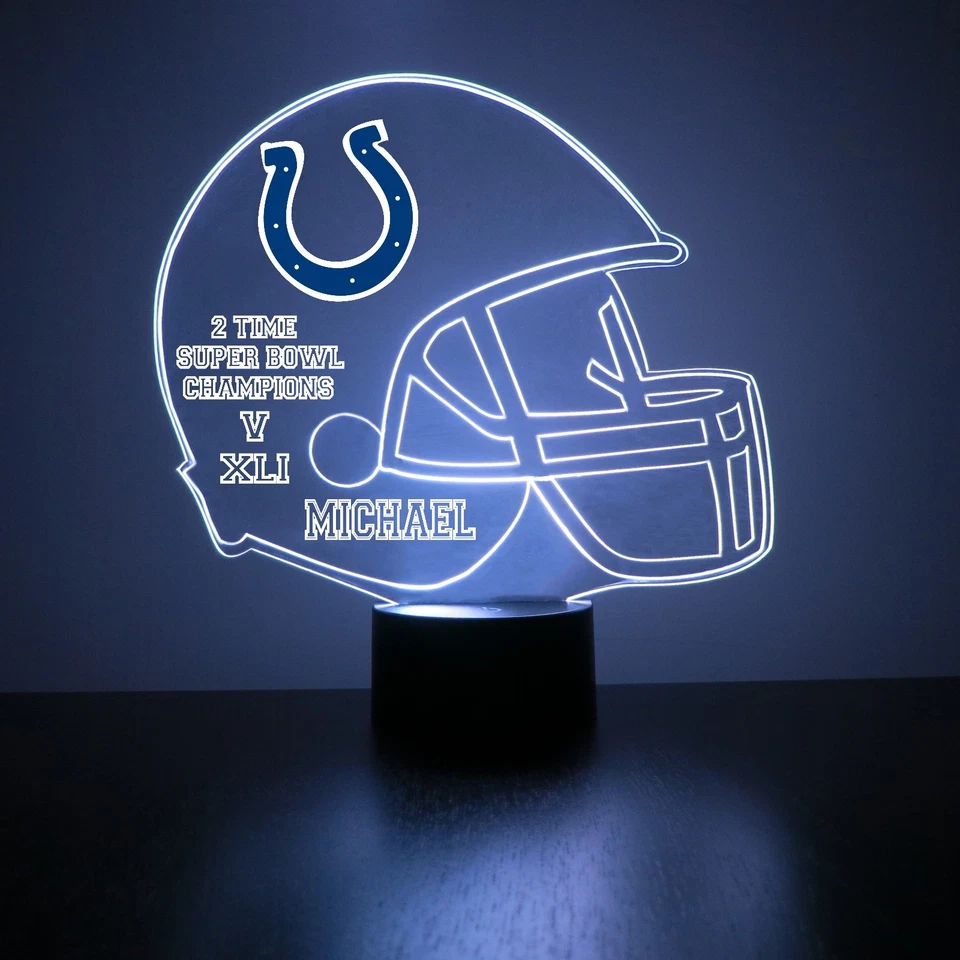 Indianapolis Colts Personalized LED Football Lamp