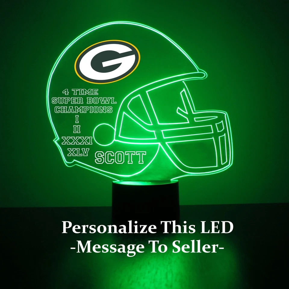 Personalized Green Bay Packers LED Lamp