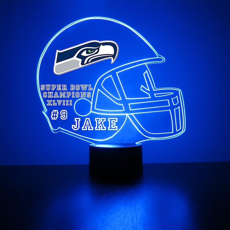 Custom Seahawks LED Football Night Light