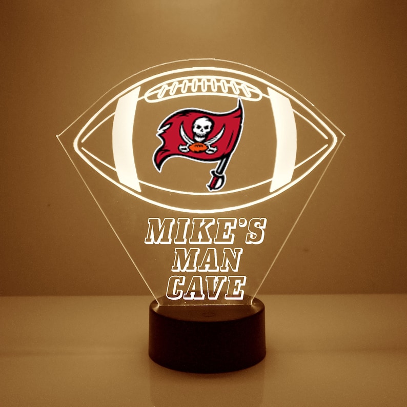 Tampa Bay Buccaneers Personalized LED Football Night Light