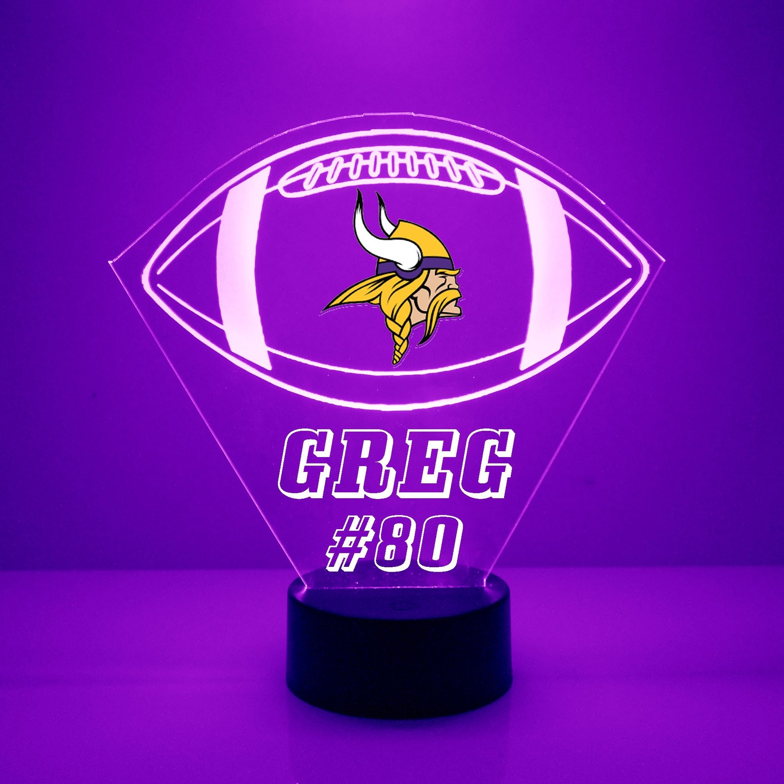 Minnesota Vikings Personalized LED Lamp