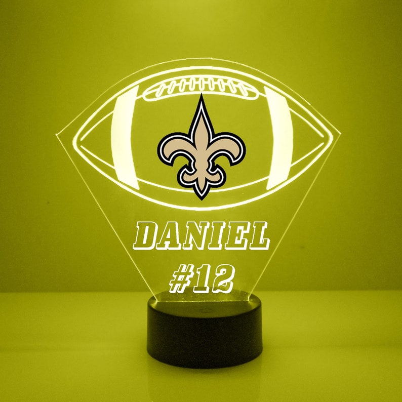 New Orleans Saints Personalized LED Football Night Light