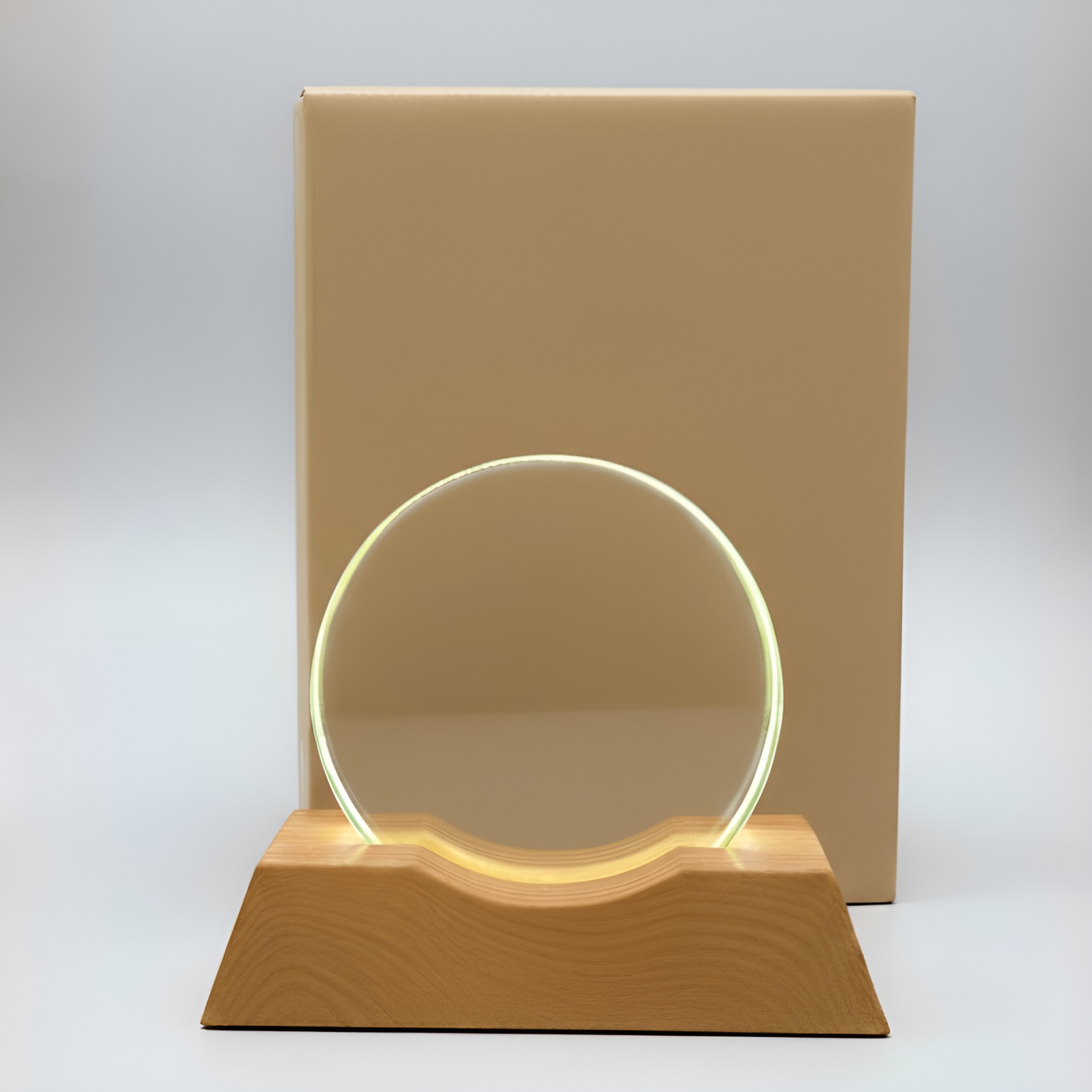 Adiyogi LED Ring Lamp With Wooden Base