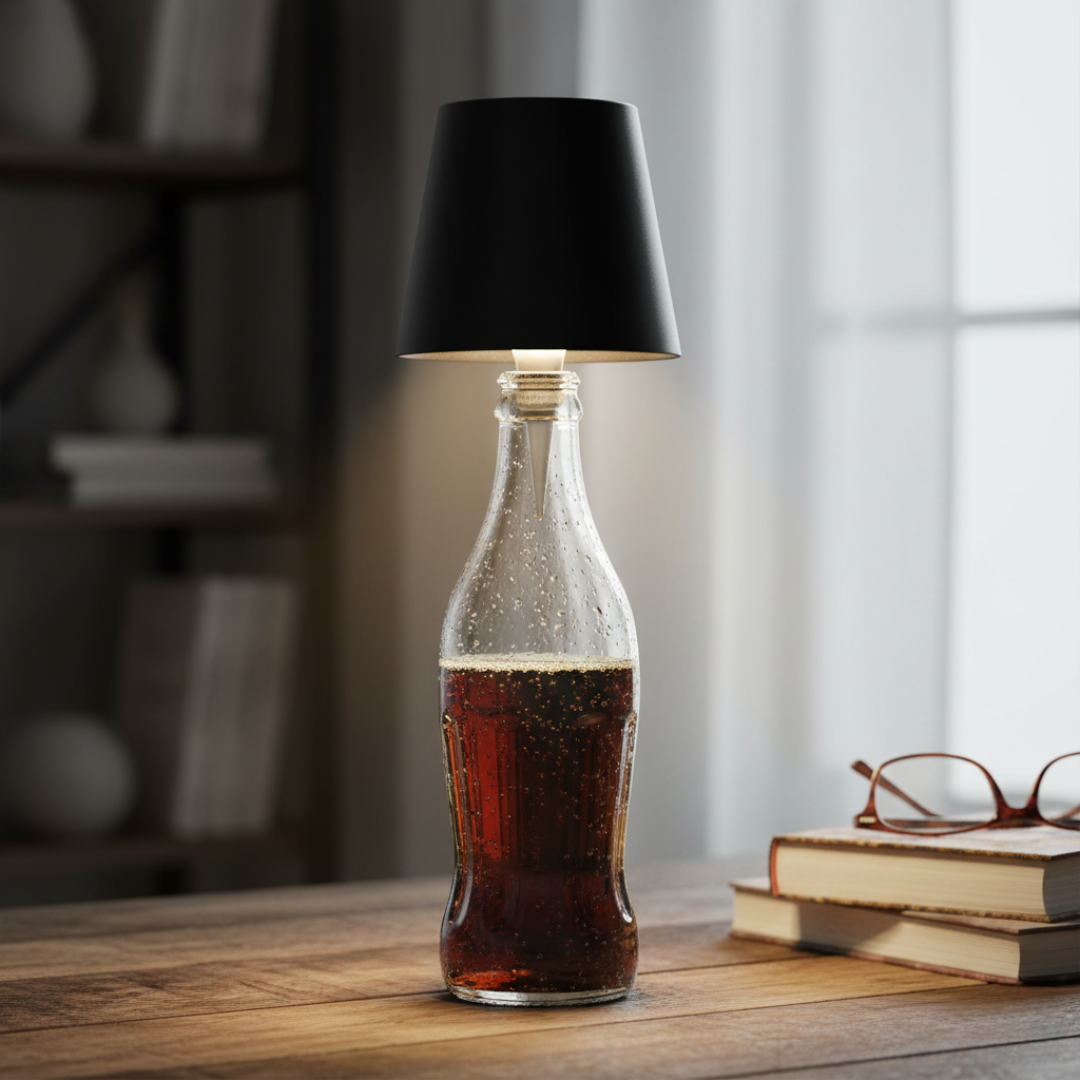 Wireless Bottle Based LED Lamp For Table And Patio