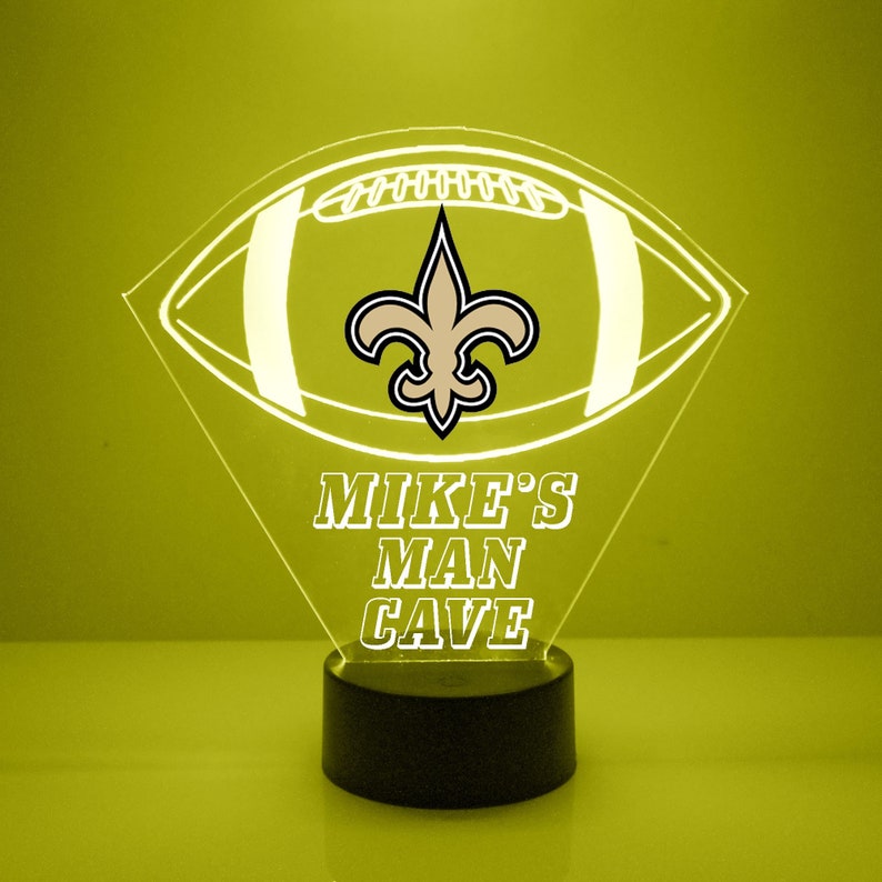 New Orleans Saints Personalized LED Football Night Light
