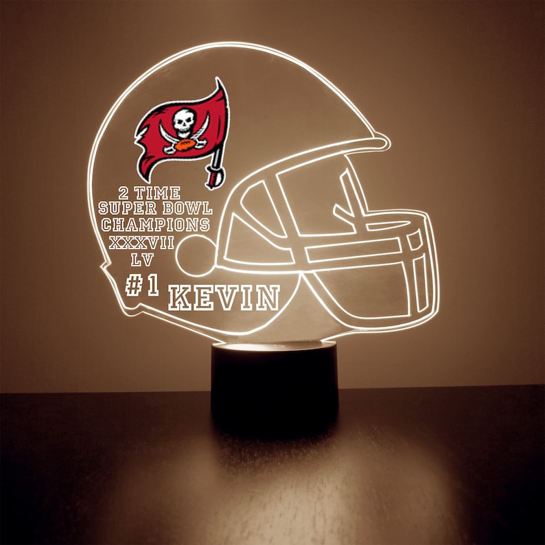 Tampa Bay Buccaneers Personalized LED Football Night Light