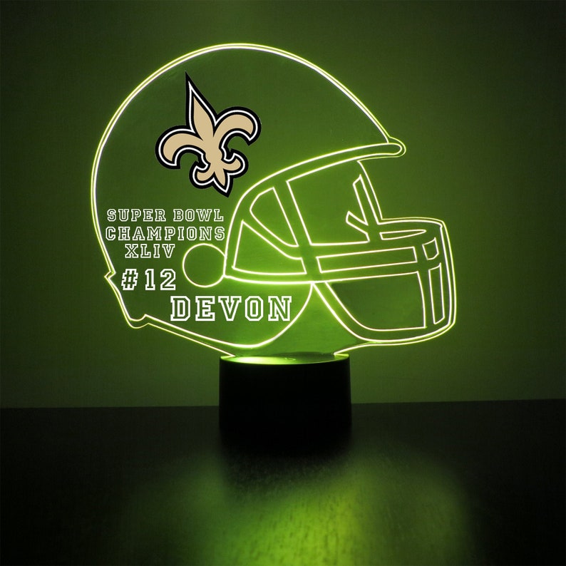 New Orleans Saints Personalized LED Football Night Light