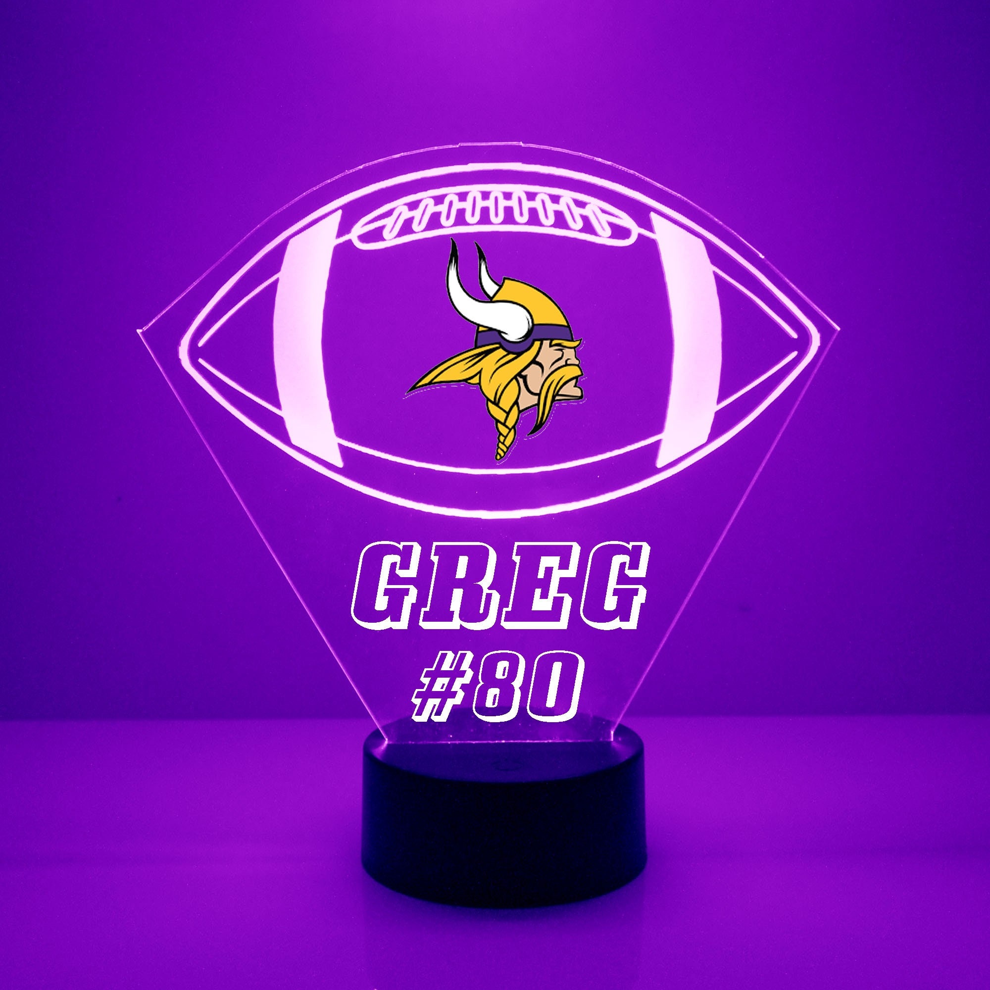 Minnesota Vikings Personalized LED Lamp