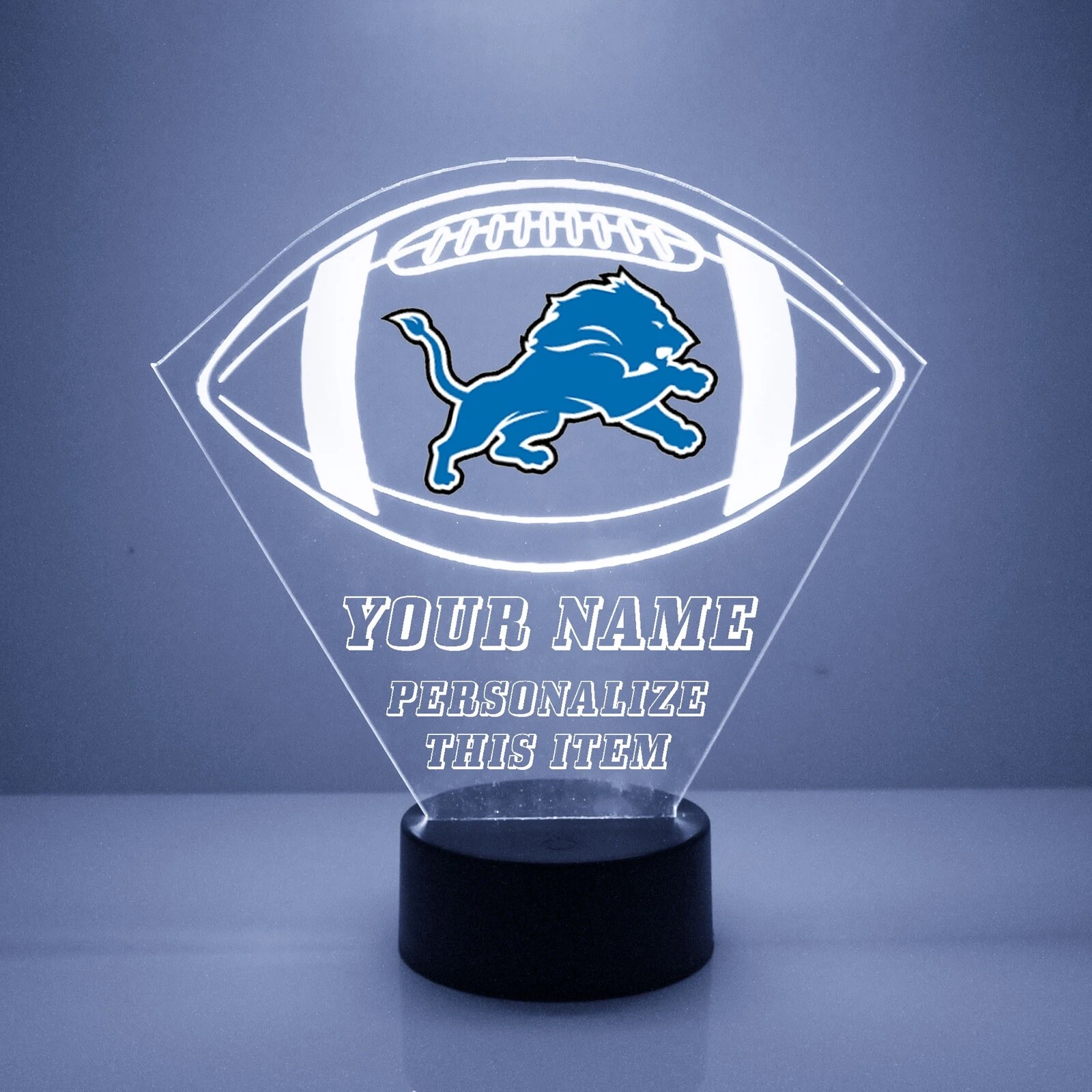 Detroit Lions Personalized LED Lamp