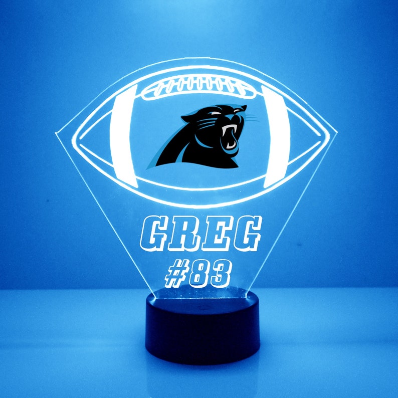 Carolina Panthers Personalized LED Lamp