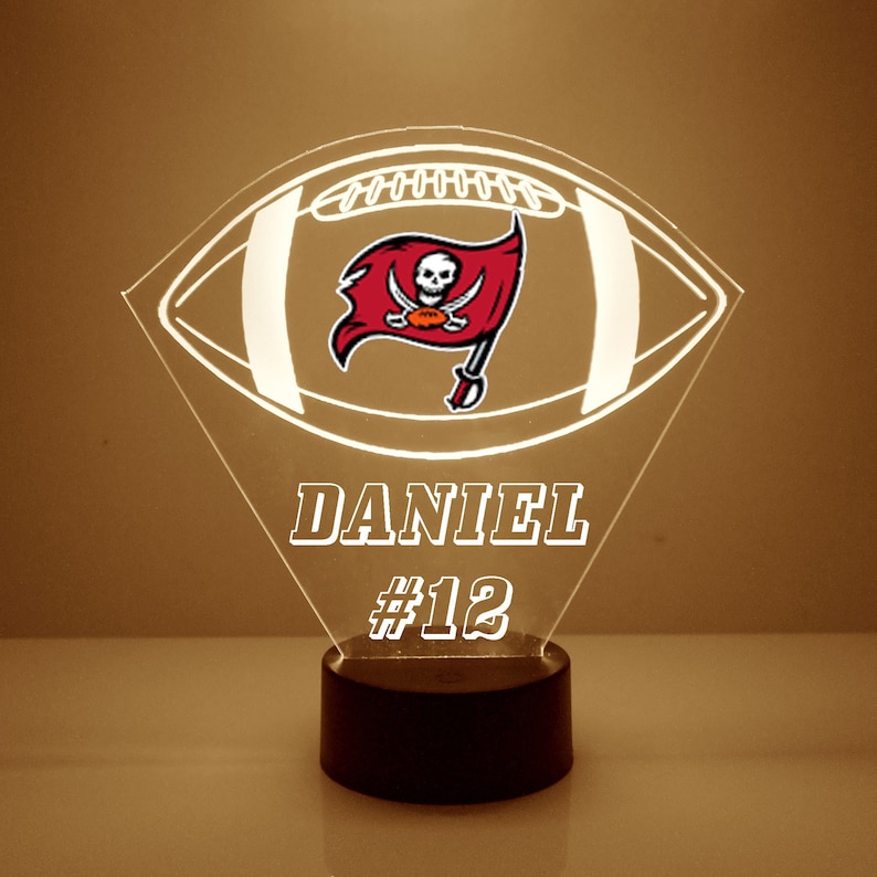 Tampa Bay Buccaneers Personalized LED Football Night Light